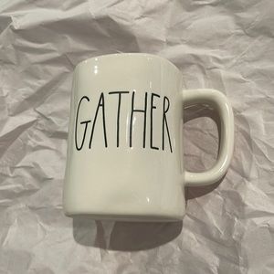Rae Dunn gather mug m stamped